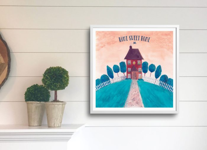 FRAMED Art Print: House on the Hill Series - "Home Sweet Home"