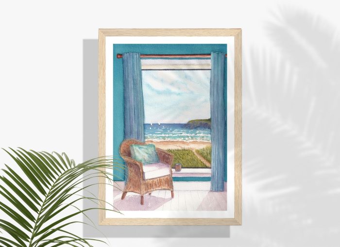 FRAMED Art Print: "Sea View"