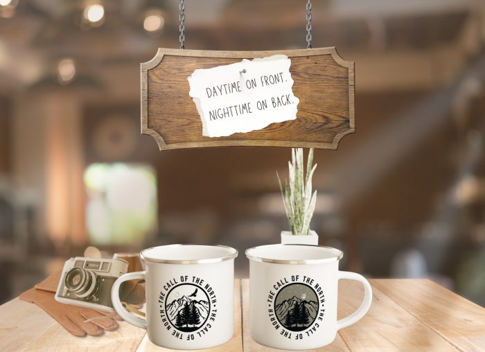 Enamel Mug: "The Call of the North" - Daytime & Nighttime