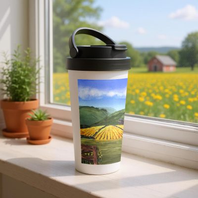 Stainless Steel Travel Mug: "Summer Gold"