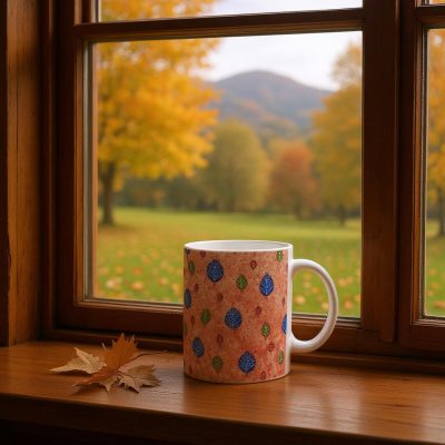 Ceramic Mug: "Whimsical Leaf Pattern"