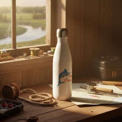 Stainless Steel Water Bottle: "Gone Fishing" v1